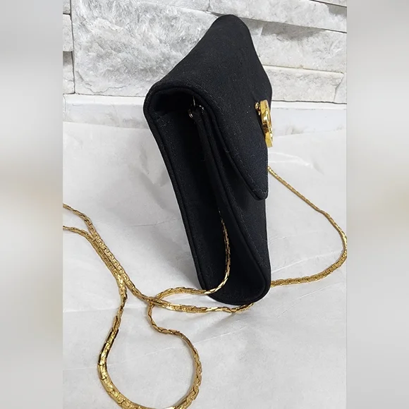 Black Mini Gucci Bag – Vintage Style, Wear as Clutch or Shoulder Bag - Picture 5 of 16